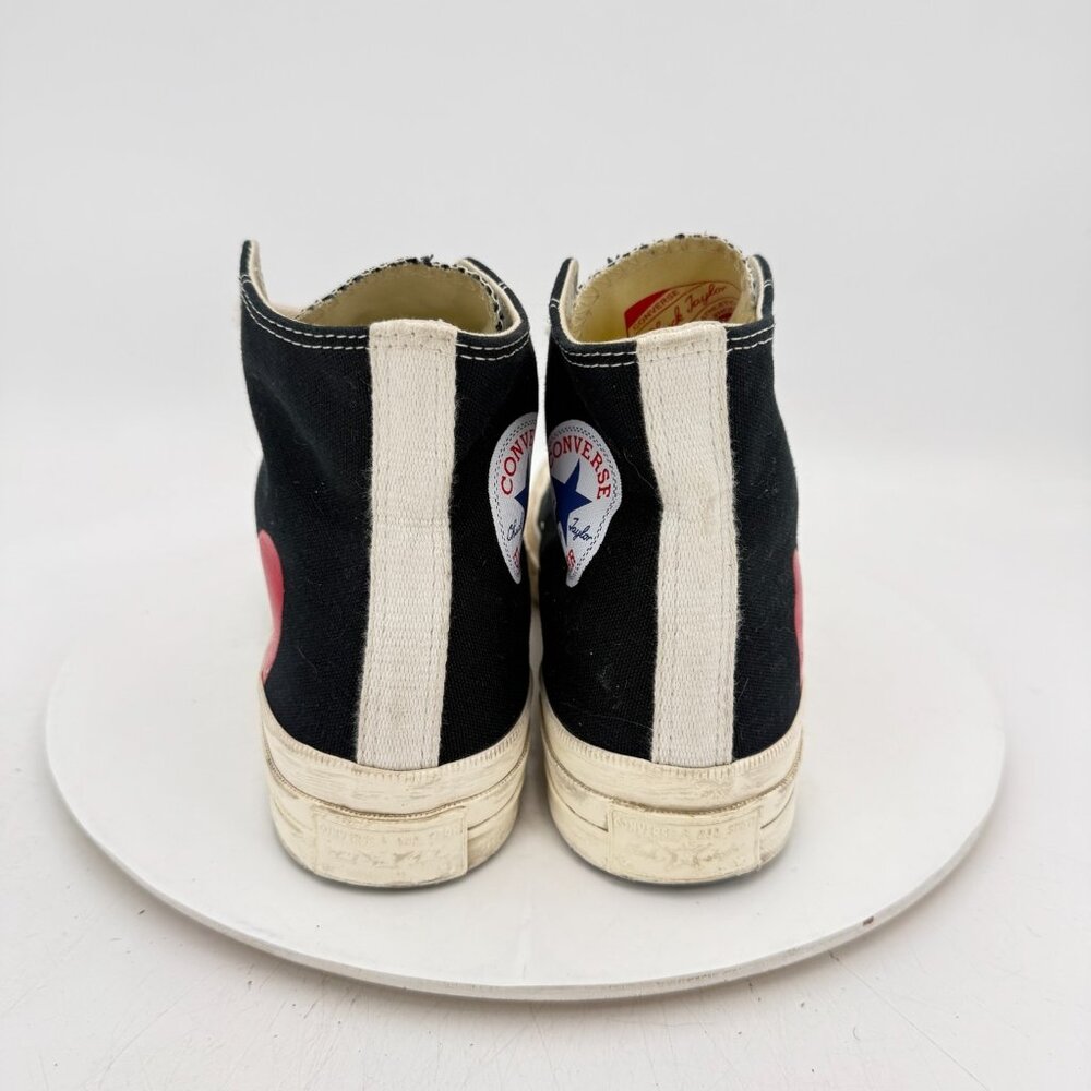 Converse Comme des Garçons Play x Chuck 70 Hi Women Size 9 black Red Shoes - Picture 5 of 11